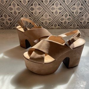Schutz Platform Wedge Sandal - “Dune” - BNIB - Sz 8.5 US